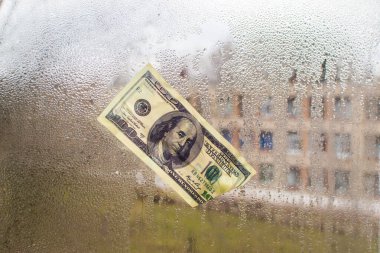 Buruşmuş bir dolar. konsept