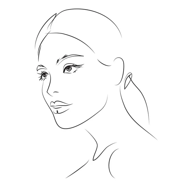 Hand Drawn Modern Fashion Illustration Abstract Young Beautiful Elegant Woman — Stock Vector