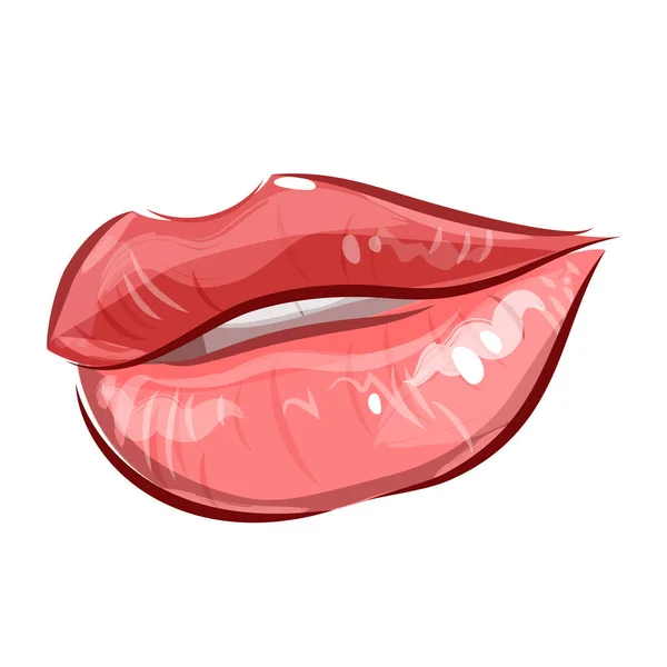 Bibir Wanita Dengan Lipstik Ilustrasi Vektor Mode Tangan Modern Dari - Stok Vektor