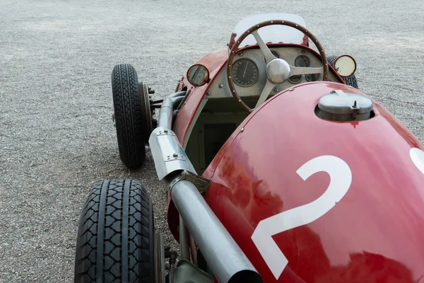 Ретро Гоночный Красный Автомобиль Открытом Воздухе Начало Века Детали — стоковое фото
