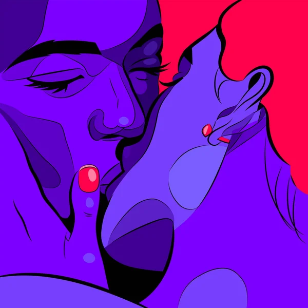 Поцілунок Кохання Поцілунки Пара Мультфільм Векторні Ілюстрації — стоковий вектор