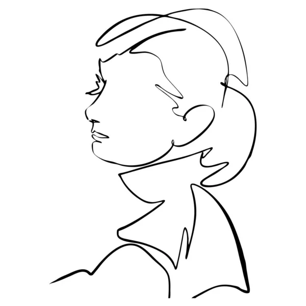 Módní Žena Abstraktní Portrét Line Art Rychlá Kresba Vektorová Módní — Stockový vektor