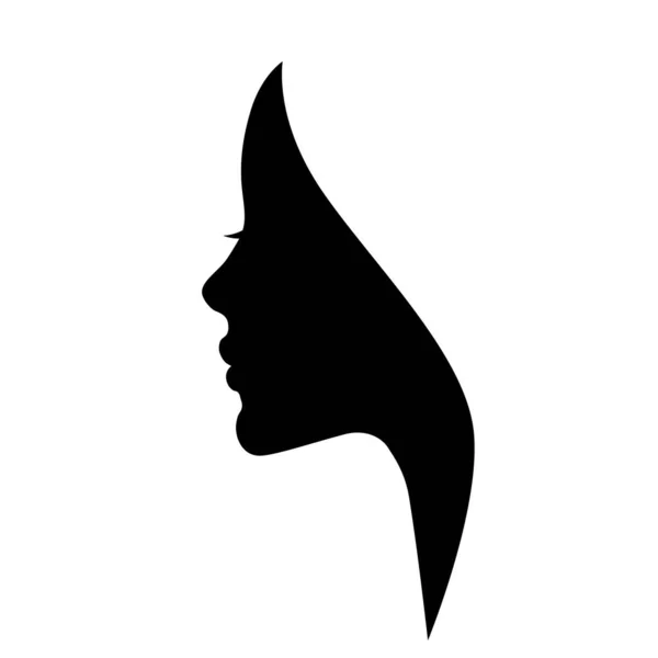 Профиль Молодой Красивой Женщины Моды Логотип Абстрактный Женский Портрет Современный — стоковый вектор