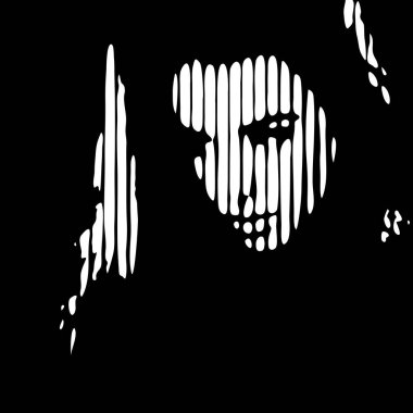 Genç kadın portresi. Çizgileri olan soyut, güzel bir kadın yüzü. Kız, minimalist güzellik ve moda tasarımı, vektör illüstrasyonu