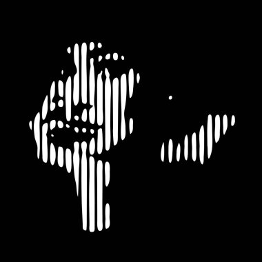 Soyut güzel genç bir kadın yüzünün yanında el ele tutuşup çizgiler çiziyor. Kız, minimalist moda tasarımı, vektör illüstrasyonu