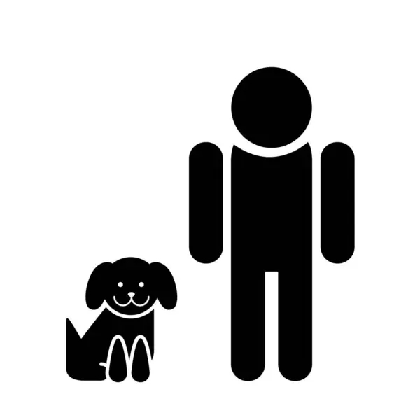 Man Met Hond Icoon Concept Hedendaags Design Vector Illustratie — Stockvector