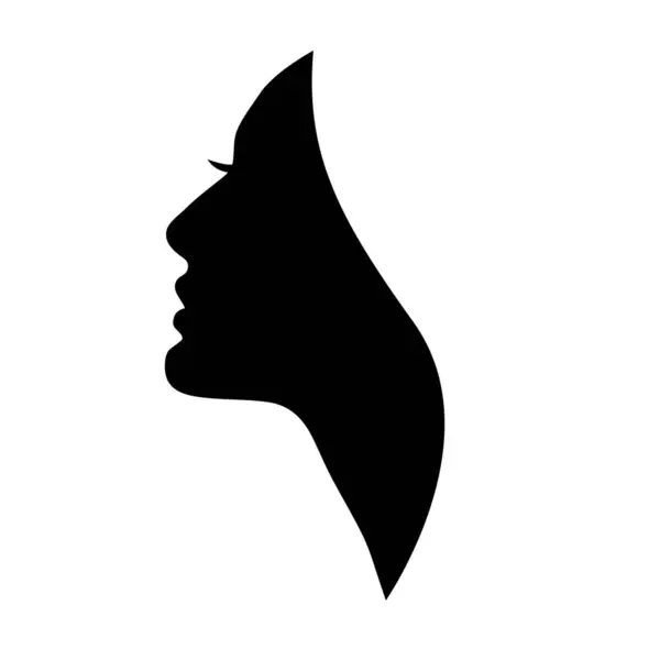 Perfil Jovem Mulher Moda Bonita Logotipo Retrato Feminino Abstrato Design —  Vetores de Stock