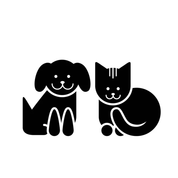 Ícones Para Cães Gatos Pet Shop Design Contemporâneo Ilustração Vetorial —  Vetores de Stock