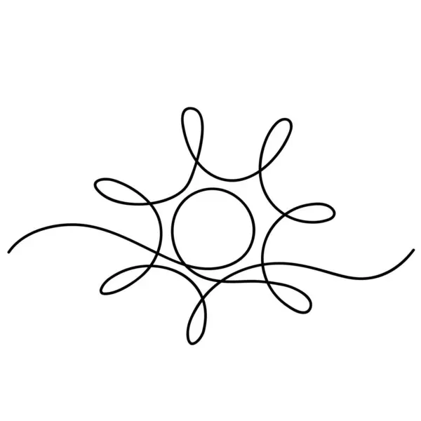 Сонце Безперервний Малюнок Лінії Векторні Ілюстрації — стоковий вектор