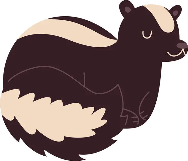 Cute Wild Sleepy Skunk Vector Illustration Stock Vector