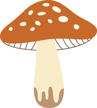 Sonbahar Ormanı Mantarı. Vektör illüstrasyonu