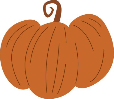 Sonbahar Balkabağı Sebze Vektör İllüstrasyonu