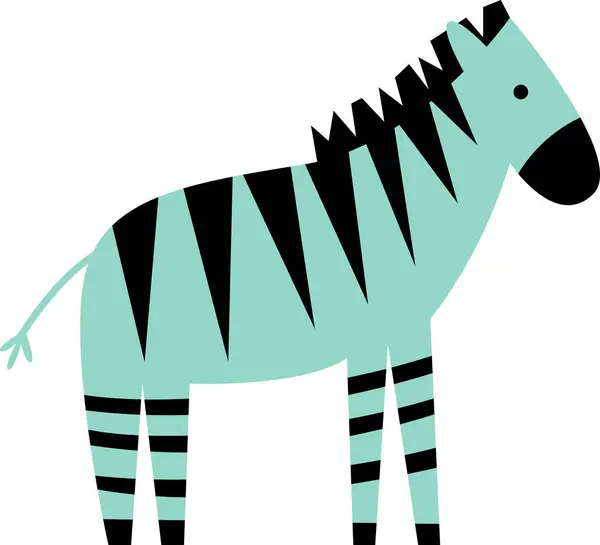 Şirin Afrika Safari Zebra Vektör Illüstrasyonu — Stok Vektör