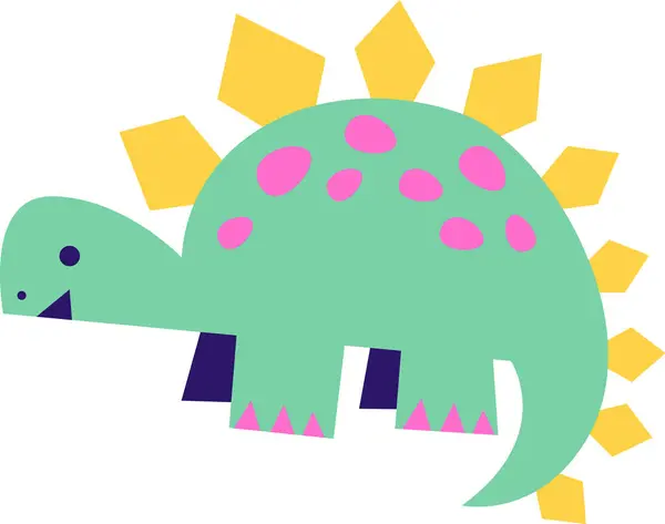 Papier Cut Cartoon Dinozaur Stegosaurus Ilustracja Wektora — Wektor stockowy