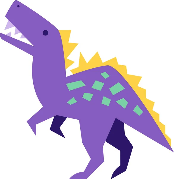 Papier Gesneden Cartoon Dinosaurus Tyrannosaurus Vectorillustratie — Stockvector