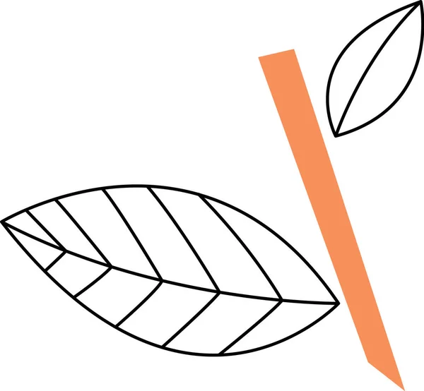 Geometrical Leaf Branch Vector Illustration — Stock Vector