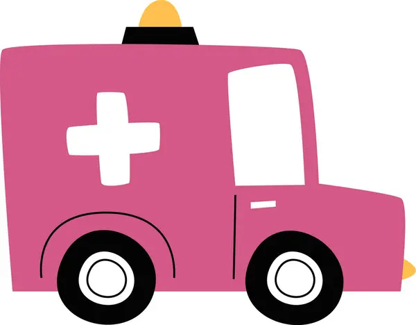Leuke Cartoon Car Ambulance Vectorillustratie Stockillustratie