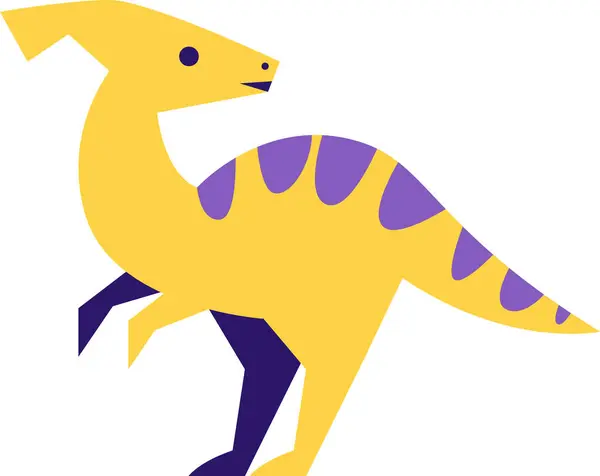 Papier Gesneden Cartoon Dinosaurus Vectorillustratie Stockvector