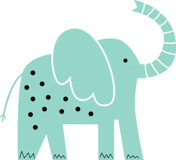 Χαριτωμένος Αφρικανός Ελέφαντας Εικονογράφηση Διανύσματος — Διανυσματικό Αρχείο