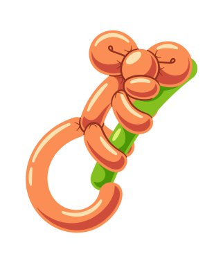 Şirin maymun, doğum günü balonunda oturuyor.