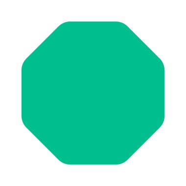 Yeşil yuvarlak köşeli sekizgen şekilli soyut geometri