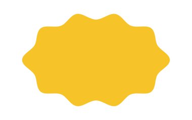 Sarı dalgalı kenarlı çerçeve rozet soyut şekil