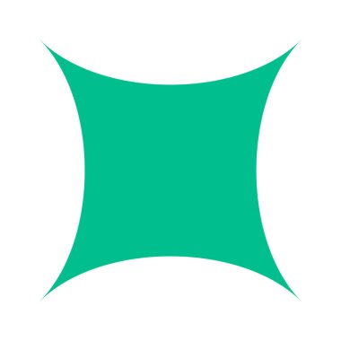 Yeşil kare uzatılmış köşeler soyut geometrik öge