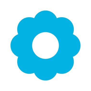 Mavi çiçek geometrik şekli boş merkez boşluk