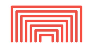 Kare şeklindeki doğrusal geometrik bileşim optik illüzyon