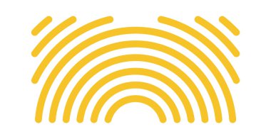 Yuvarlak çizgiler bileşimi yarım daire basit teknik şekil