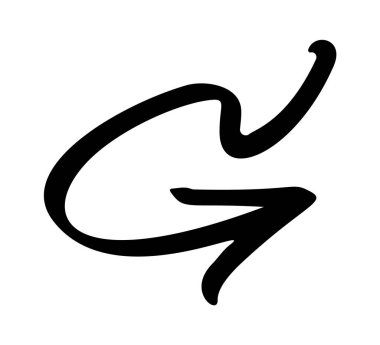 Dalgalı grunge ok işaretçisi karalama elementi