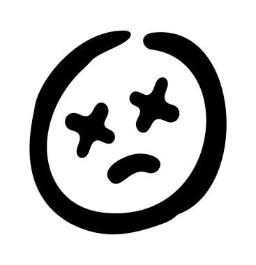 Karışık el çizimi emoji olumsuz duygularla yüzleşir