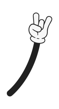 Taş gösteren eldiven takan komik bir el.