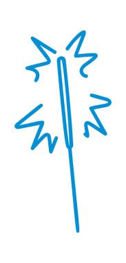 Bengal ışıklı maytap çubuğu çizilmiş el karalaması