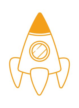 Sevimli çocuksu roket oyuncağı elle çizilmiş karalama elementi