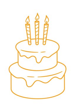 Doğum günü pastası tatlı tatlı tatlı yemek karalama