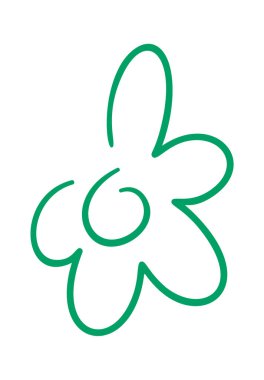 Çiçek açan el çizimi karalama tasarımı elementi