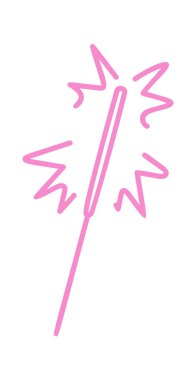 Yanan bengal ışığı basit çizim şenlikli karalama