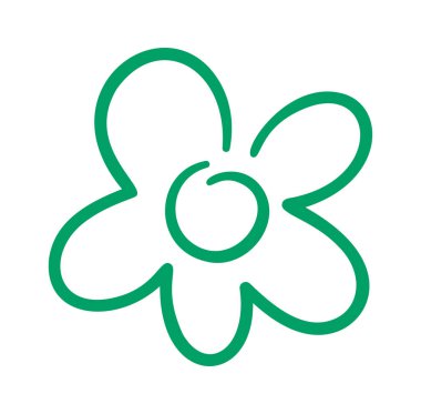 Çiçek açan taslak elle çizilmiş karalama tasarımı ögesi