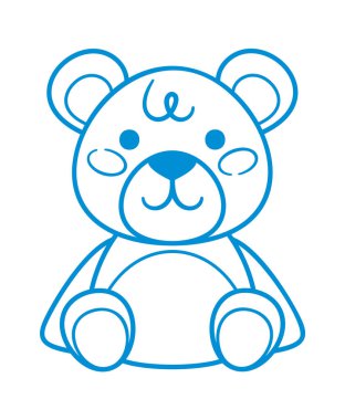 Oyuncak ayı doğum günü hediyesi çocuksu karalama