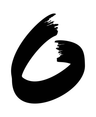 Siyah dairesel siyah fırça darbesi yarım yamalak el çizimi karalama