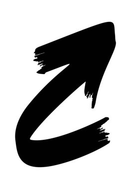 Yukarı fırça darbesini işaret eden el çizimi ok işareti