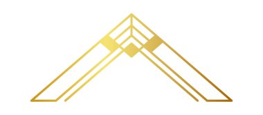 Altın geometrik şekil sanat deco köşe elementi