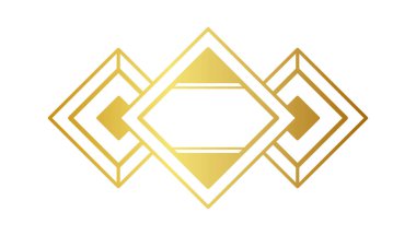 Işıldayan altın sanat deco ayırıcı elmas şekilli