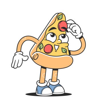 Komik pizza dilimi çizgi roman fast food karakteri