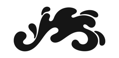 Akışkan dalgalı sıçrama karalama elementi grafik tasarımı