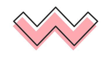 Kırık zigzag çizgisi komik modaya uygun element