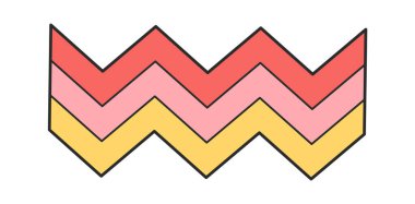 Pastel gökkuşağı zigzag harika çizgili desen elementi