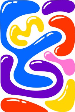 Soyut dekoratif sıvı grafik sanat bileşimini şekillendirir