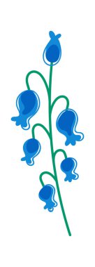 Mavi çan çiçeğinin kök tasarımı çiçek tarhı